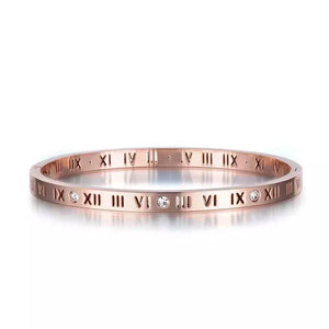 Brazalete Rose Gold Numeros Romanos - Joyería be